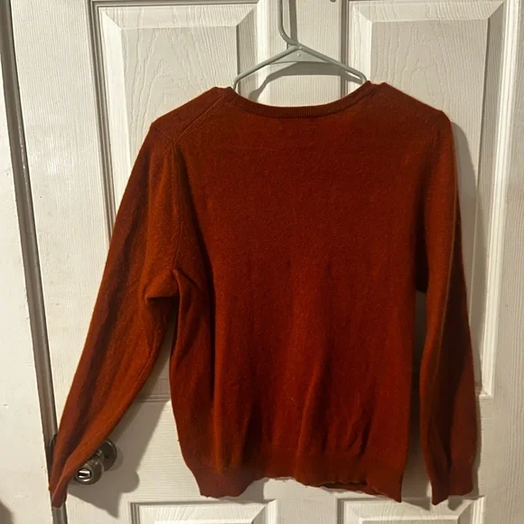 Charter Club Women's Orange Crew Neck 100% Cashmere Sweater - Picture 5 of 7